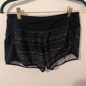 Nike Dri-Fit Women’s Running Shorts Peak Print Liner Drawstring Black Small